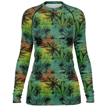 Chokefish™ Long Sleeve Rashguard Cannabis Woman's Shirt-006